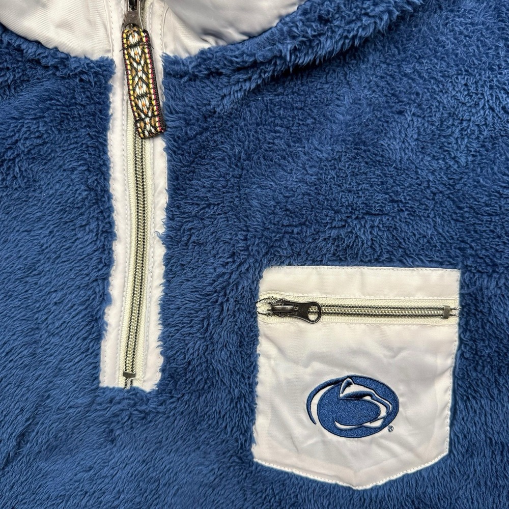 Penn State Nittany Lions 1/4" Zip Sherpa Sweater Women's Large Tribal Hit Zipper - Picture 2 of 6